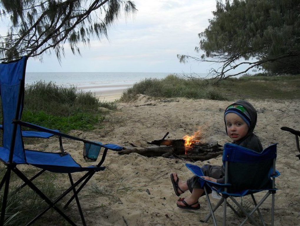Young Master Grove enjoys his campfire at Kinkuna. Young Master Grove enjoys his campfire at Kinkuna.